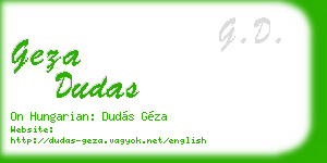geza dudas business card